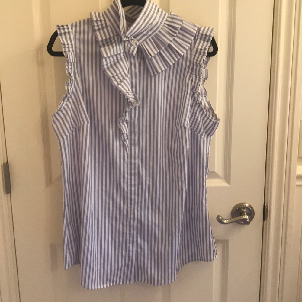 Ruffles on ruffles striped top